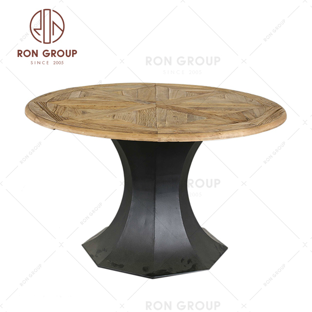 Popular style new modern design round solid wood dining table on sale