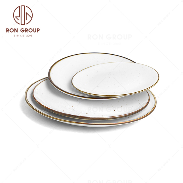 RonGroup New Color Chip Proof  Collection Cream White  -  Shallow Round Plate