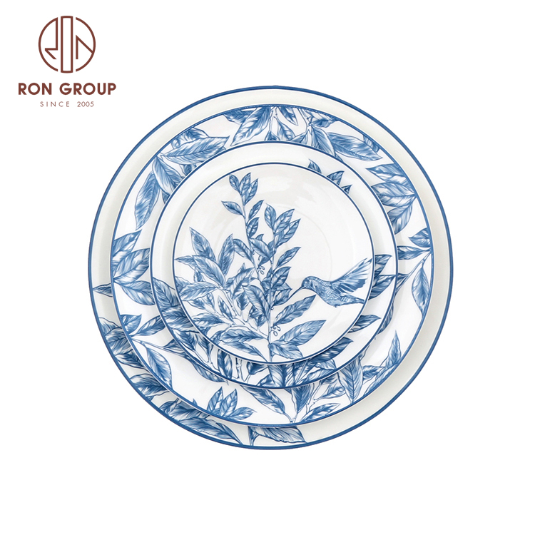 Bone China Luxury Dinnerware Plates Ceramics Hotel Tableware Round Plates For Horeca