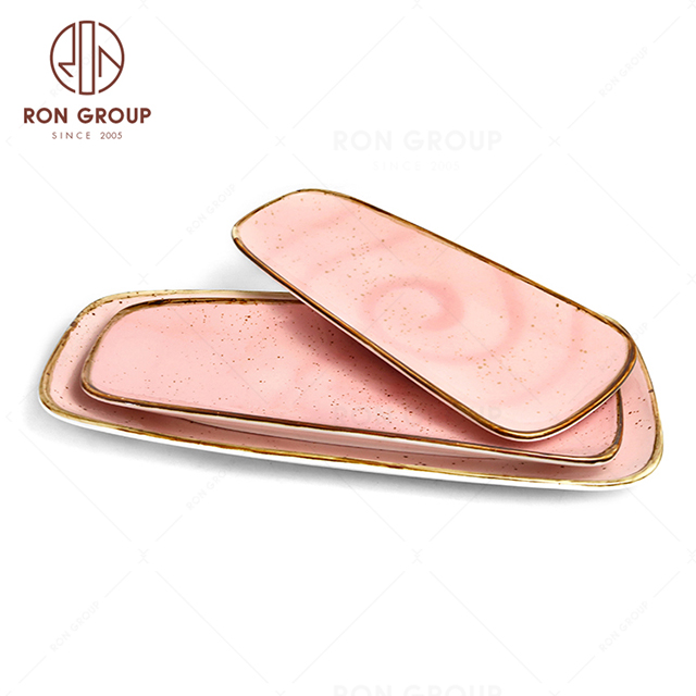 RonGroup New Color Chip Proof  Collection Shell Pink - Bread Shape Plate 