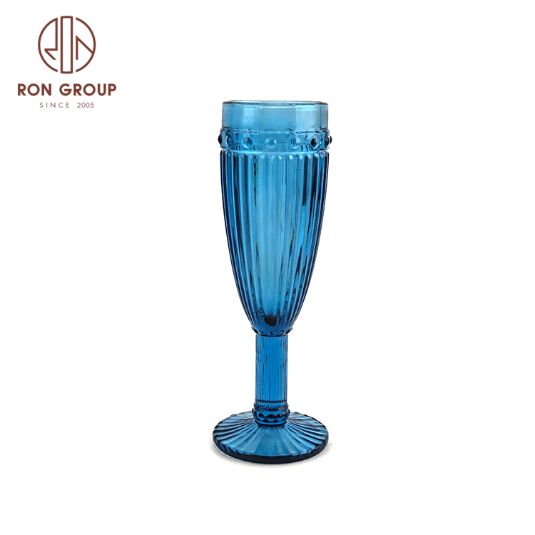 Wholesale Red Wine Glass Solid Blue Colored Glass Goblet Glass For Wedding