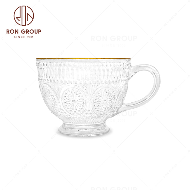 High quality clear glass coffee mug set tea cup set glass