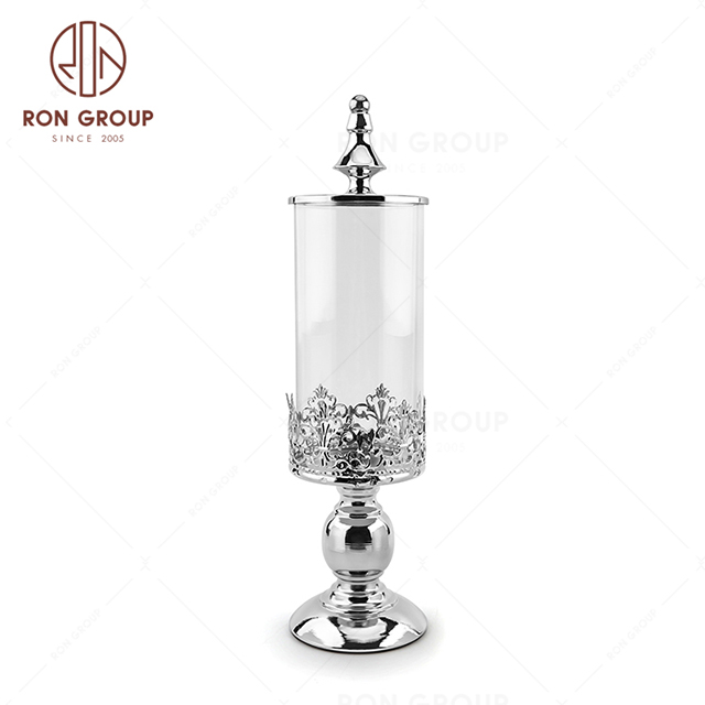 ​Sample Available Wedding Table Decorative Metal Silver Conical Candlestick