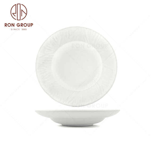 RNPCT03-8 Wholesale Raindrop White Style Restaurant Hotel Bar Cafe Wedding Blade Hat Shaped Plate