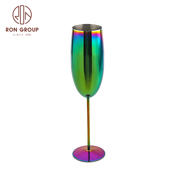 Customized Luxury Goblets Metal Cocktail Wine Glasses Stainless Steel Champagne Cup
