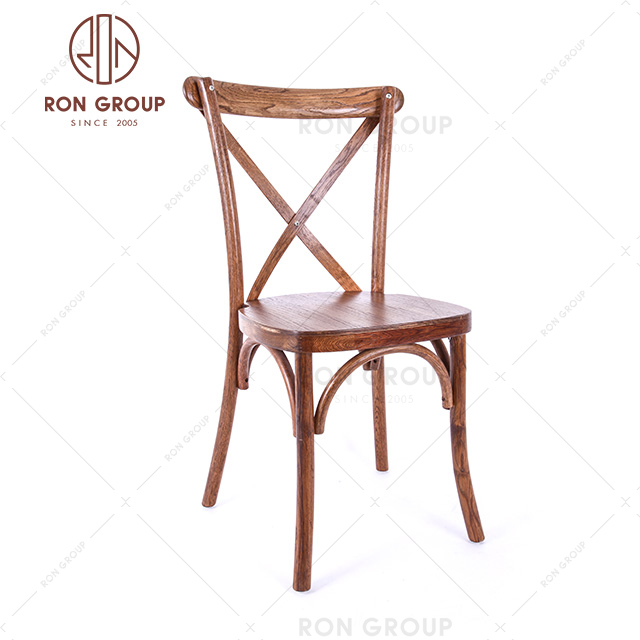 Factory Cheap Price Hotel Cross Back Wood Chiavari Wedding Banquet Chair For Sale