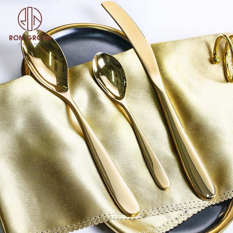 Royal Gold Flatware High Quality Modern Polish Stainless Steel Cutlery Set For Banquet Event
