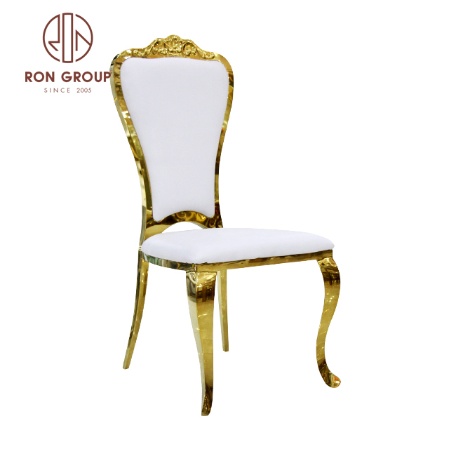 Luxury golden wedding furniture event dining chairs for bride and groom