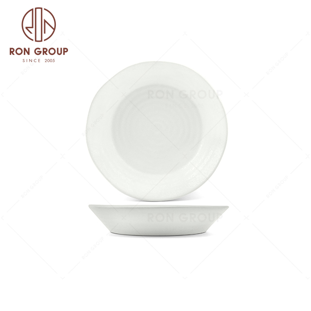 RNPCT16-22 Hot Selling Raindrop White Style Restaurant Hotel Bar Cafe Wedding Water Wave Abnormal Soup Plate