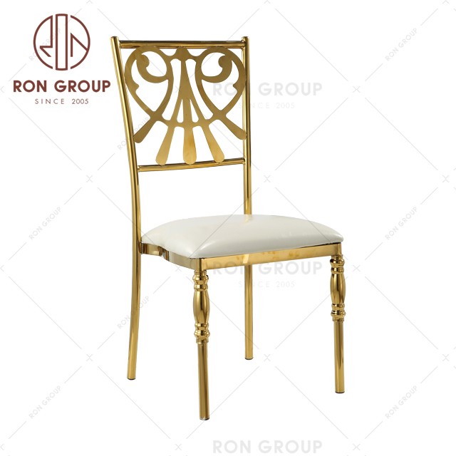 Modern leather metal frame dining chairs for wedding design