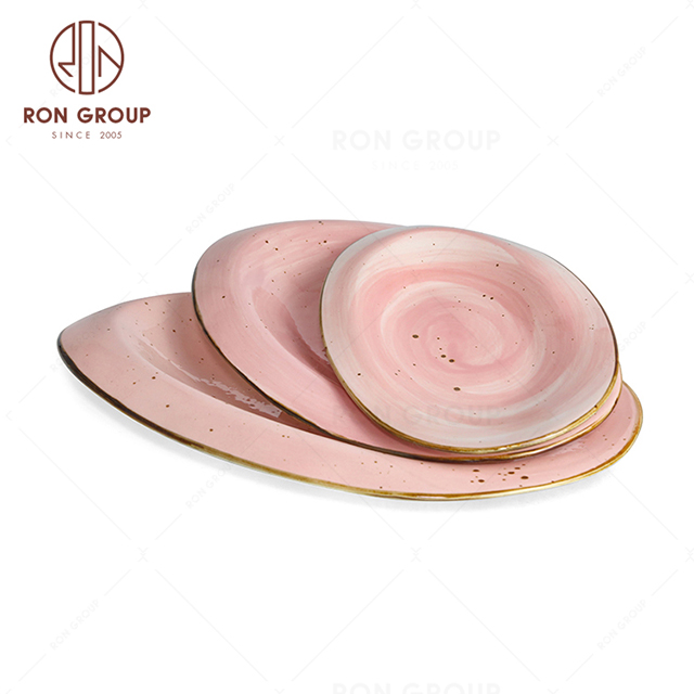 RonGroup New Color Chip Proof  Collection Shell Pink - Odd Egg Shape  Plate 