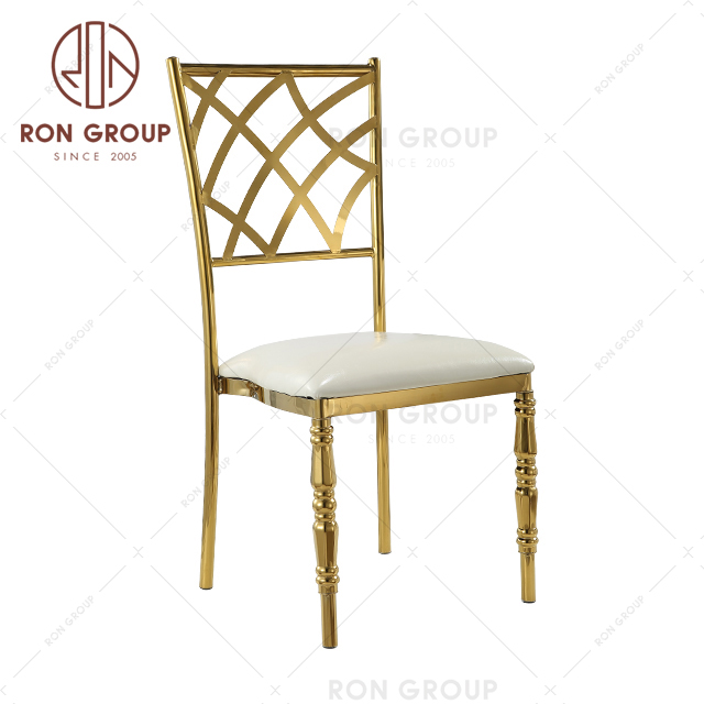 Good quality stackable gold metal tiffany banquet chairs for wedding