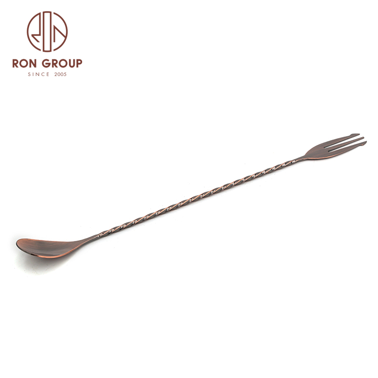 Stainless Steel Spiral Pattern Cocktail Shaker Cocktail Mixing Spoon