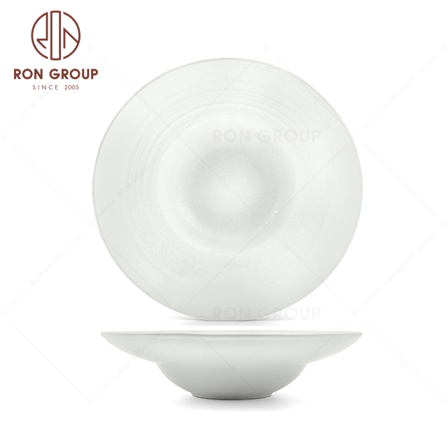 RNPCT1916-28D Wholesale Raindrop White Style Restaurant Hotel Bar Cafe Wedding Water Wave Hat Shaped Plate