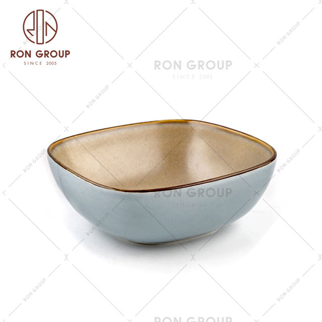 Wholesale High Quality Unique Design Porcelain Dishes Fillet Ceramic Square Bowl