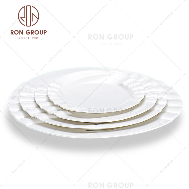 Bulk tableware hotel used dessert bread pasta plate round custom ceramic plate