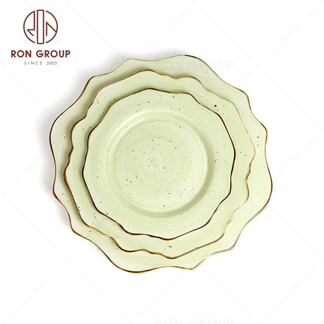 RonGroup New Color Apple Green  Chip Proof Porcelain  Collection - Ceramic Dinnerware Charge Plate