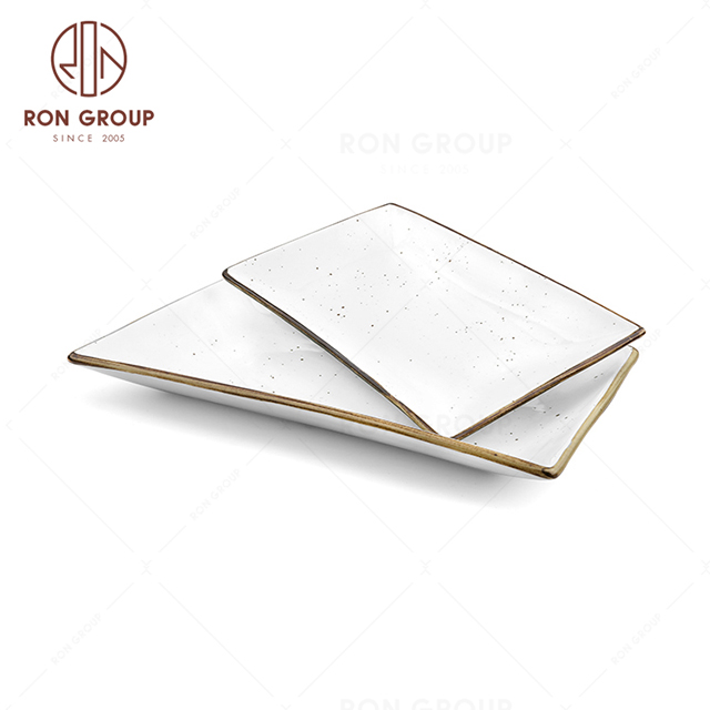 RonGroup New Color Chip Proof  Collection Cream White  - Retangular  Plate 