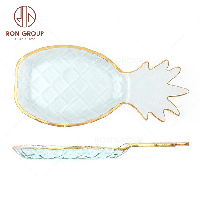 RNPG229-37 Wholesale restaurant tableware hotel club bar banquet canteen party wedding Pineapple glass Plate