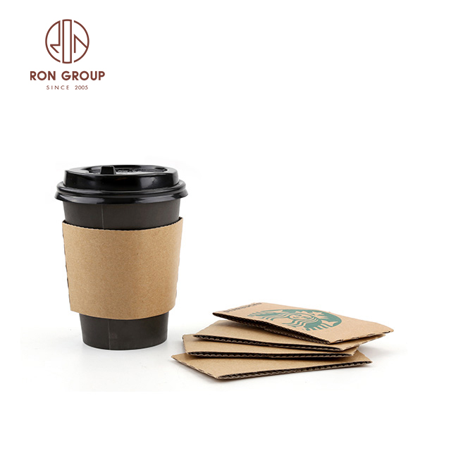 Disposable cup sleeve custom printed disposable craft paper coffee cup sleeve