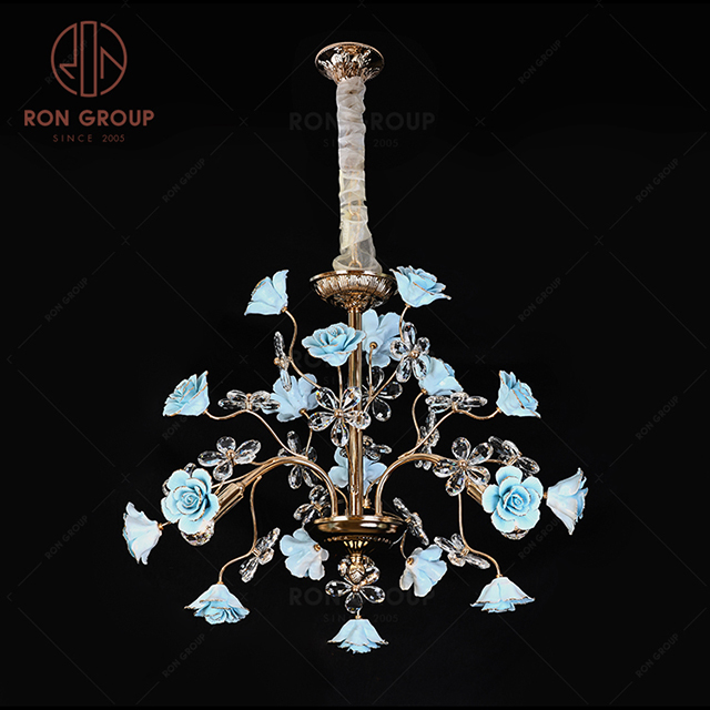 RonGroup Luxury Modern Wedding Decorative Light  Collection - Flower Crystal Ceiling Light 7106 - 3P