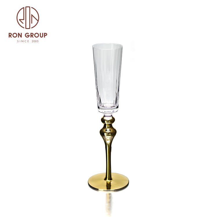Wholesale restaurant wedding gold rim champagne glass set