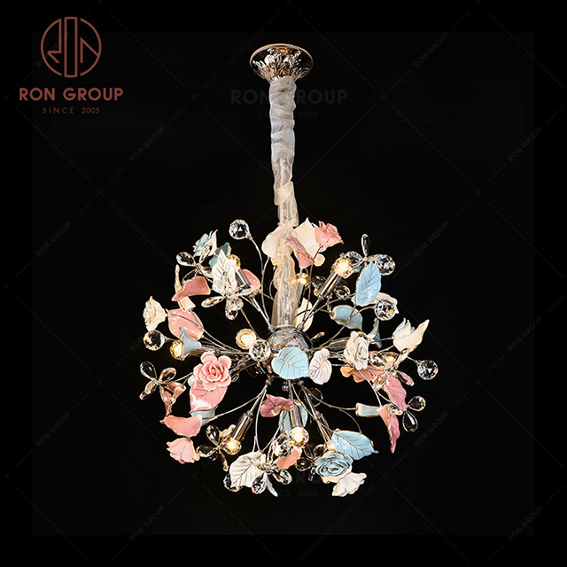 RonGroup Luxury Modern Wedding Decorative Light  Collection - Flower Crystal Ceiling Light 7097 -12P 