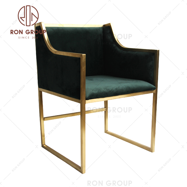 Luxury Dining Chairs Customized Modern Style Metal Stainless Steel Upholstery Velvet Armchair Chair