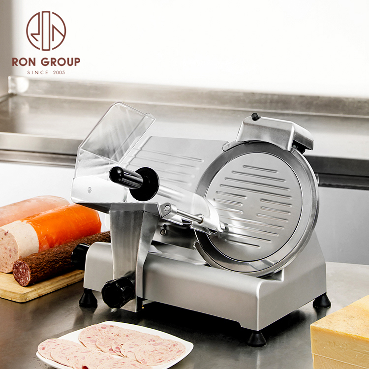 Restaurant industrial electric semi-automatic stainless steel sausage cutter frozen meat slicer