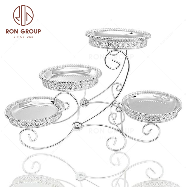 RNBF18S Hot Sale Stainless Steel Wedding Restaurant Bar Four-Tier Cake Stand