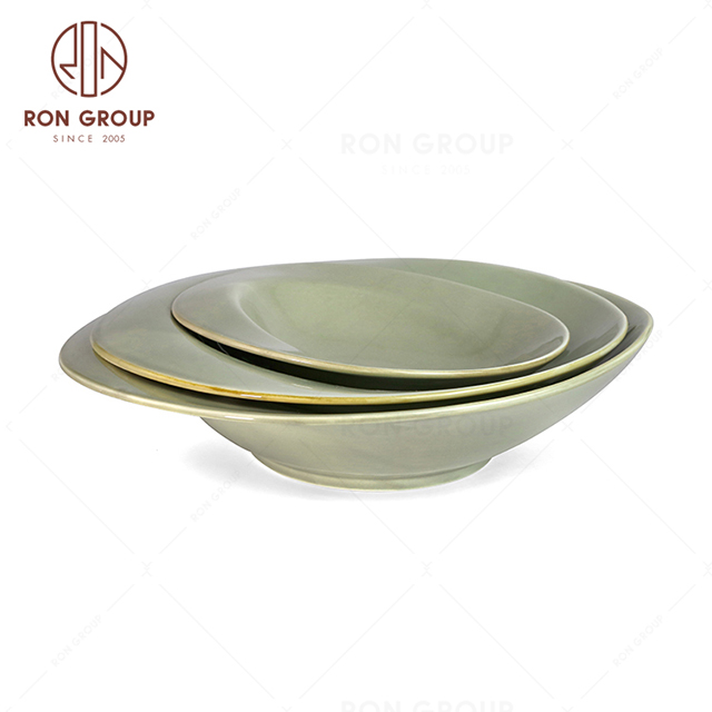 RonGroup New Color Morandi Chip Proof Porcelain  Collection - Ceramic Dinnerware Odd Soup Bowl