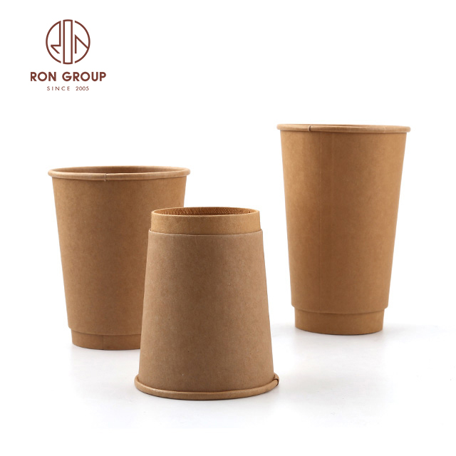  Disposable coffee cup 8oz 12oz 16ozz coffee paper cup double wall kraft paper cup