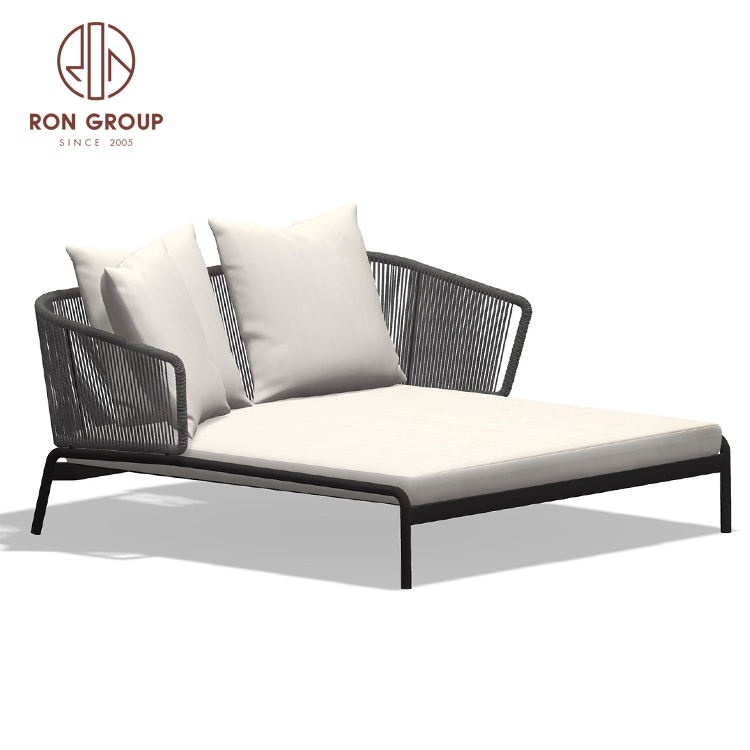 New arrival modern style outdoor furniture beach pool lounge chair Garden rattan bamboo sun lounger