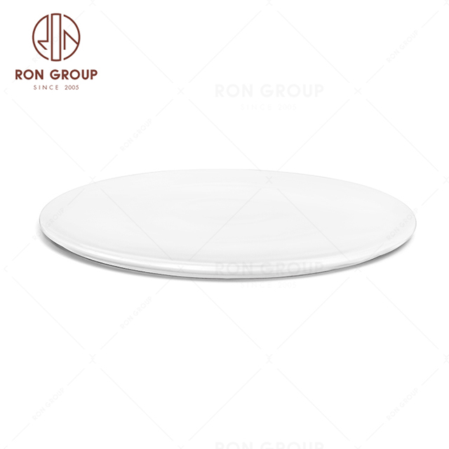RonGroup New Color Matte White Chip Proof Porcelain  Collection - Ceramic Dinnerware Round Dish