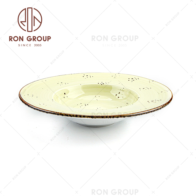 Eco-Friendly Wholesale Good Price Hat Shape Plate Porcelain Ceramic Soup Plate