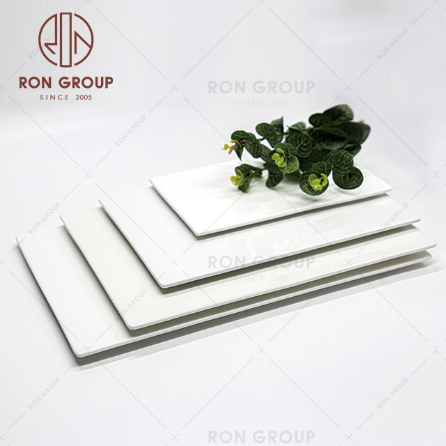 white ceramic rectangular platter dinner plates bread plate 