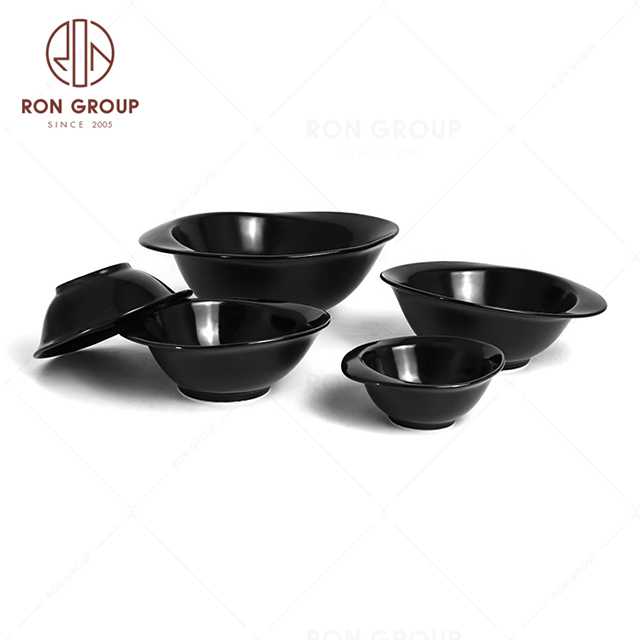 RNPCE130-High Quality Matte Black Style Restaurant Hotel Bar Cafe Wedding Ceramic Odd Bowl