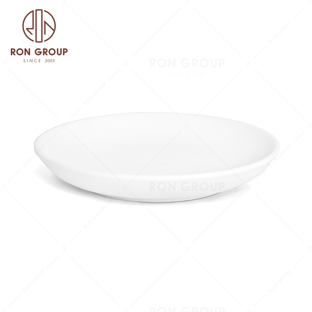 RonGroup New Color Matte White Chip Proof Porcelain  Collection - Ceramic Dinnerware Round Meal Plate 