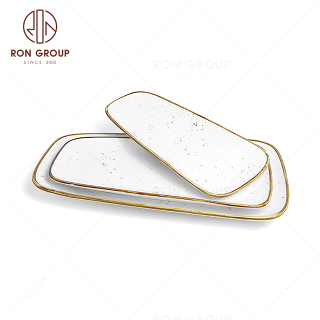 RonGroup New Color Chip Proof  Collection Cream White  - Bread Shape Plate 