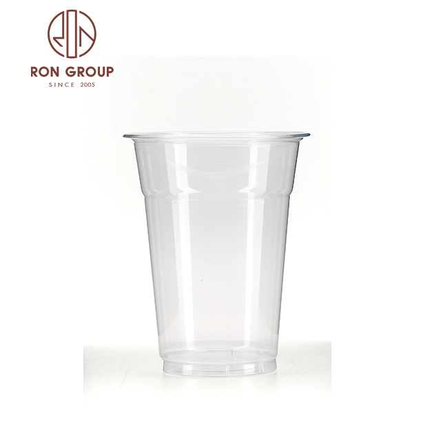 Custom 12/14/16/20/24 oz clear biodegradable plastic coffee cup cold beverage disposable juice cups