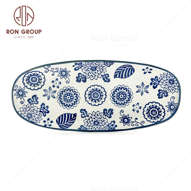 Morocco Style Ceramic Plate Restaurant Ceramic Dinner Plates Ceramic Long Plates