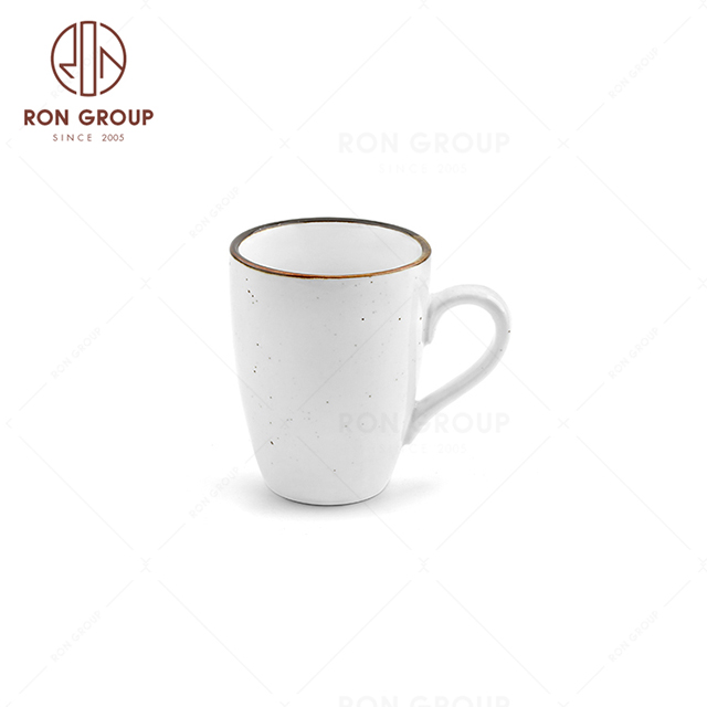 RonGroup New Color Cream White Chip Proof Porcelain  Collection - Ceramic Drinkware Coffee Mug