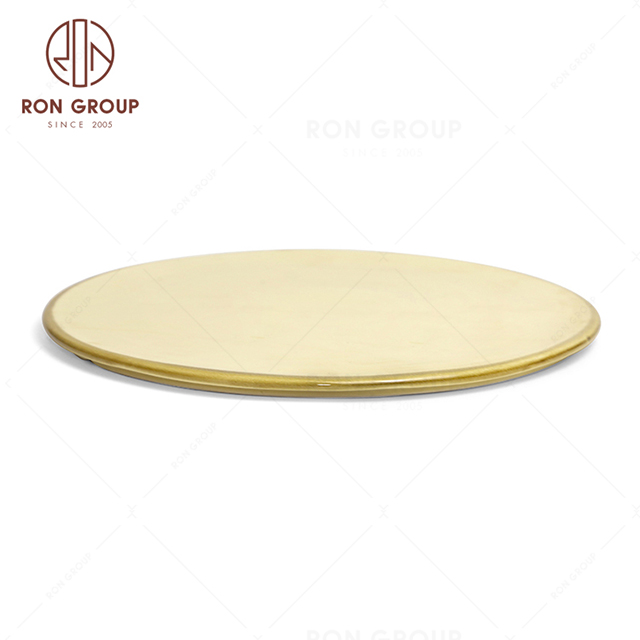 RonGroup New Color Custard Chip Proof Porcelain  Collection - Ceramic Dinnerware Round Dish 