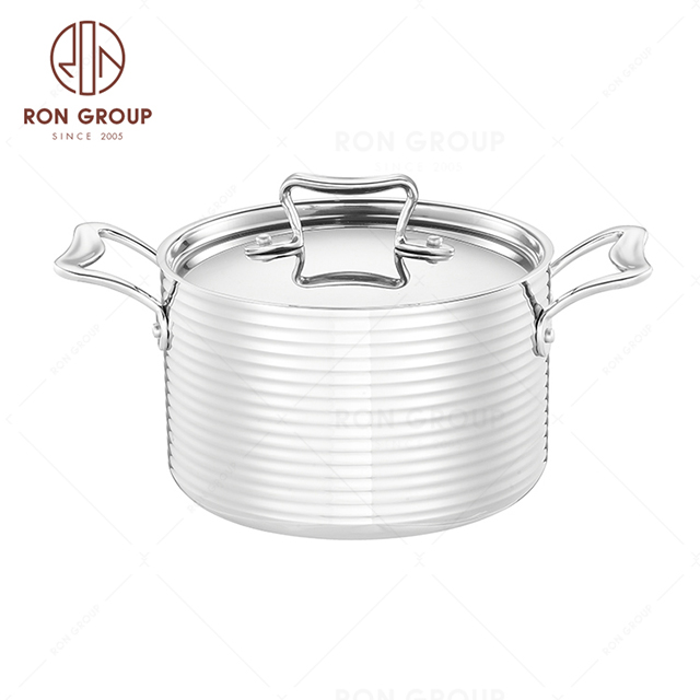 High Quality precision drill Large Capacity Three-layer Stainless Steel commercial Double ears High Soup Pot Sauce pot StockPot