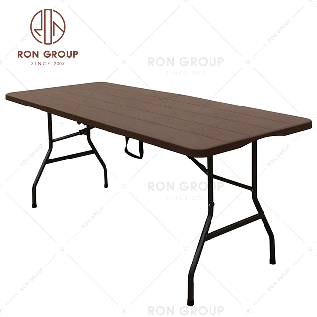 Outdoor rectangular plastic 6ft dining folding table for banquet event