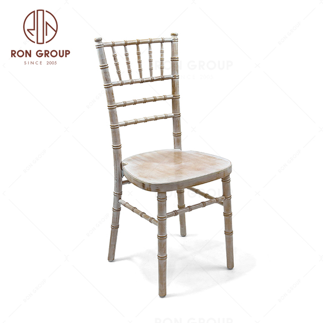 RNFH4-13 British Bamboo Chair wooden birchwood white color restaurant furniture hotel banquet party wedding chair