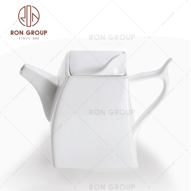 New design white crockery teapots restaurant hotel ues teapots
