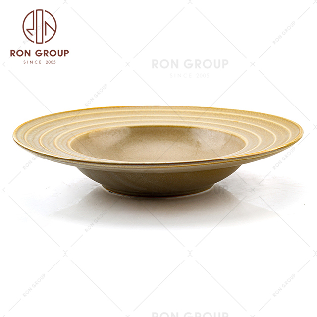 Factory Price Porcelain Dishware Hotel Use Household Hat Shape Ceramic Bowl Porcelain Plate