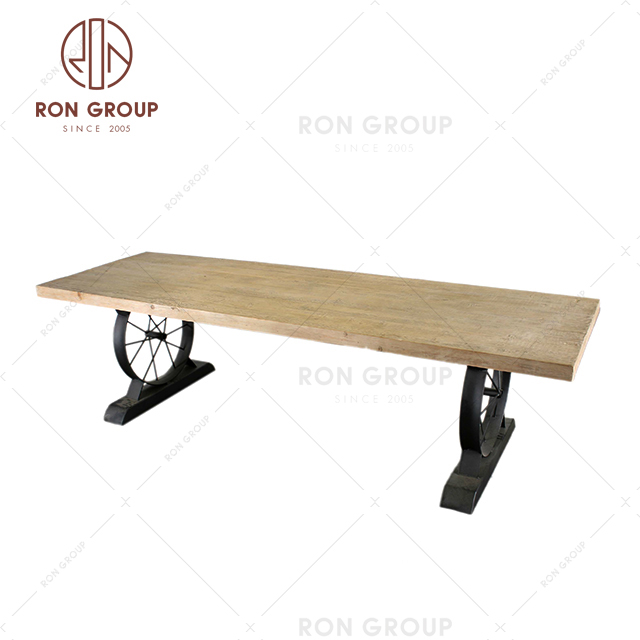Hot selling home square natural solid wood luxury dining tables