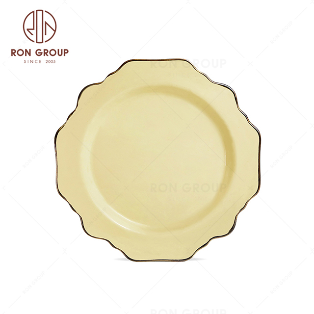 RonGroup New Color Custard Chip Proof Porcelain  Collection - Ceramic Dinnerware Charge Plate